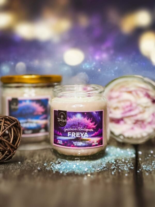 Vela aromática Freya de 180g y 300g, aroma a galleta de mantequilla, hecha a mano con cera de soya, Be Yoursell.