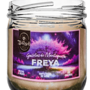 Vela aromática Freya de 180g y 300g aroma a galleta de mantequilla, hecha a mano con cera de soya, Be Yoursell.