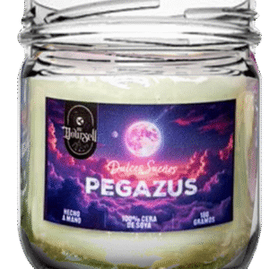 Vela dulce Pegazus 180g, aroma a chocolate blanco, ideal para soñar y manifestar, Be Yoursell.