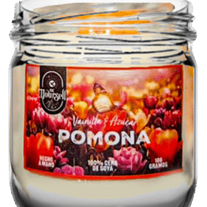 Vela frutal Pomona de 180g, aroma a lychee, delicada y dulce, elaborada en cera de soya, Be Yoursell.