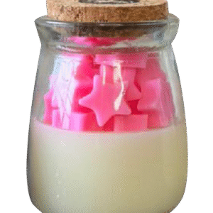 Vela recordatorio en frasco de vidrio con corcho, aroma a vainilla francesa, personalizada